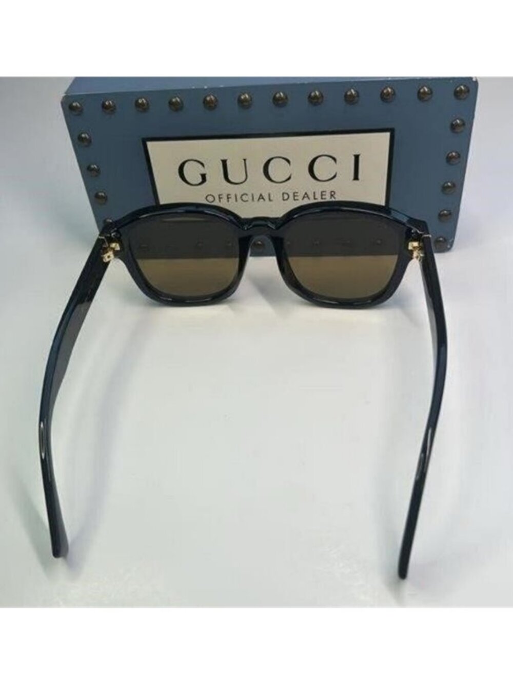 GUCCI GG1140SK-003 Unisex Classic Designer Sunglasses in Black & Gold/Brown 54mm - Picture 10 of 12